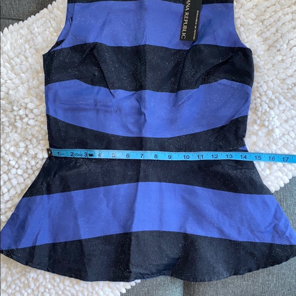 NWT Banana Republic Striped Peplum Top 0 - Picture 4 of 9